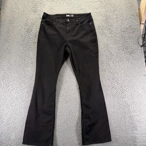 Lee Jeans Women's 16 Black Cotton Denim Bootcut Mid-Rise Workwear Curvy Travel